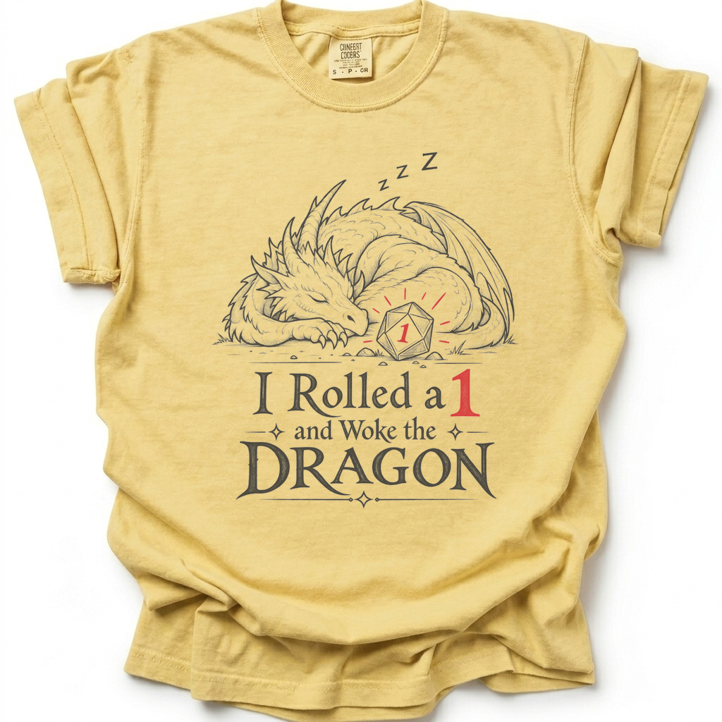 Accidental Dragon Alarm T-Shirt - Butter Yellow