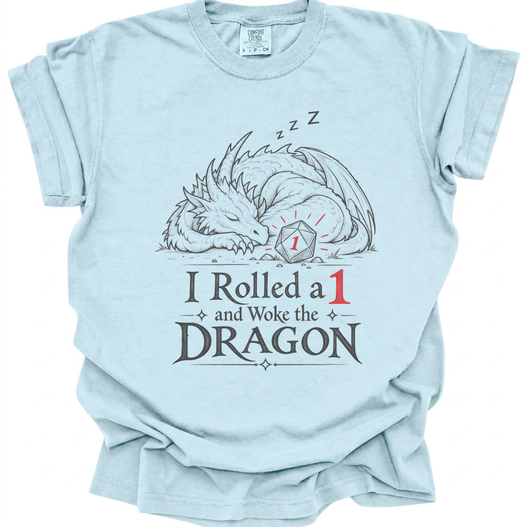 Accidental Dragon Alarm T-Shirt - Chambray