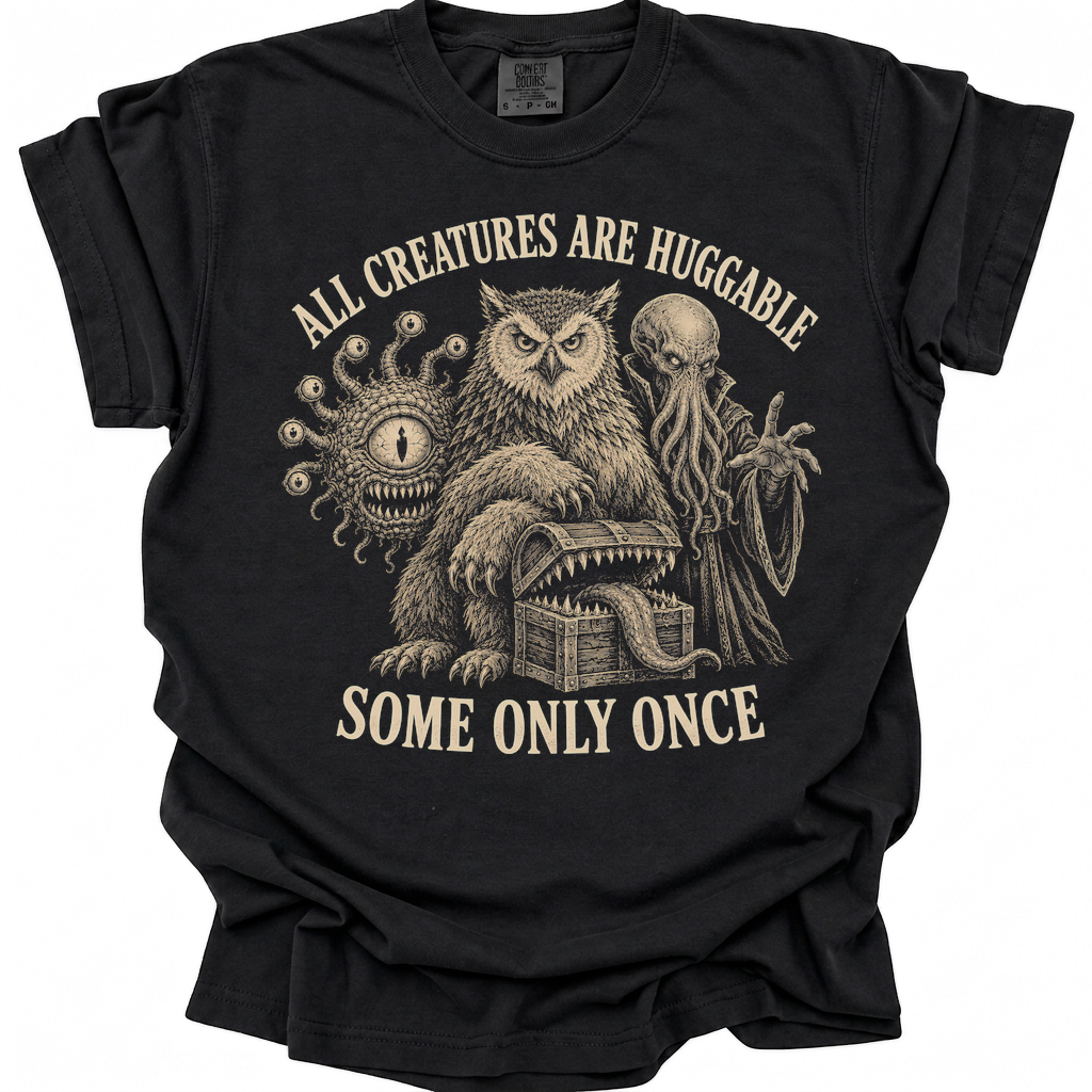 All Creatures Are Huggable T-Shirt - Black