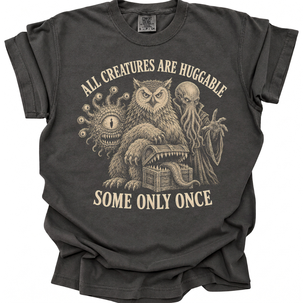 All Creatures Are Huggable T-Shirt - Pepper