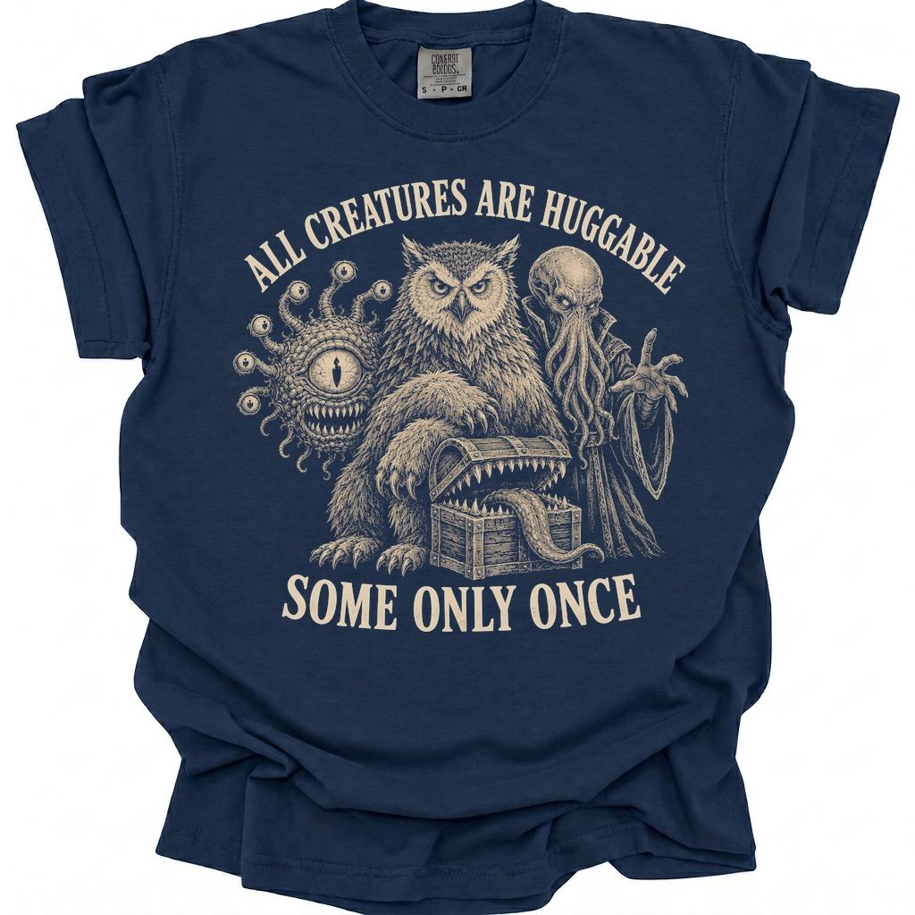 All Creatures Are Huggable T-Shirt - True Navy