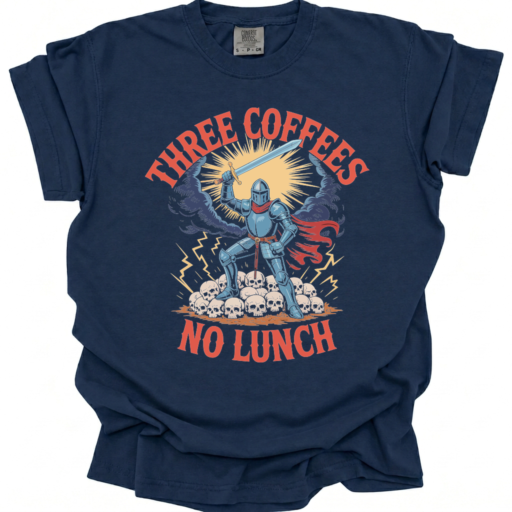 Caffeinated Knight T-Shirt - True Navy