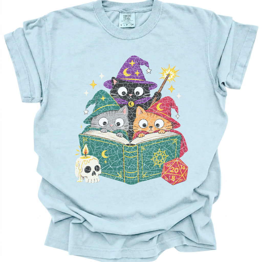 Cat Coven T-Shirt - Chambray