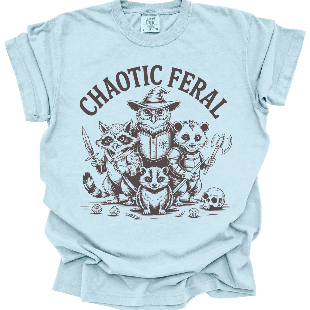 Chaotic Feral T-Shirt - Chambray