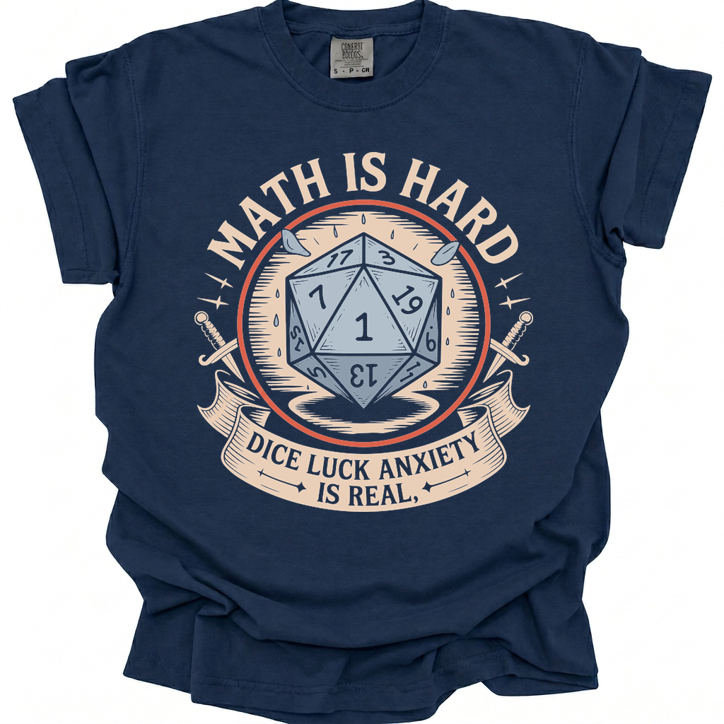 Dice Luck Anxiety T-Shirt - True Navy