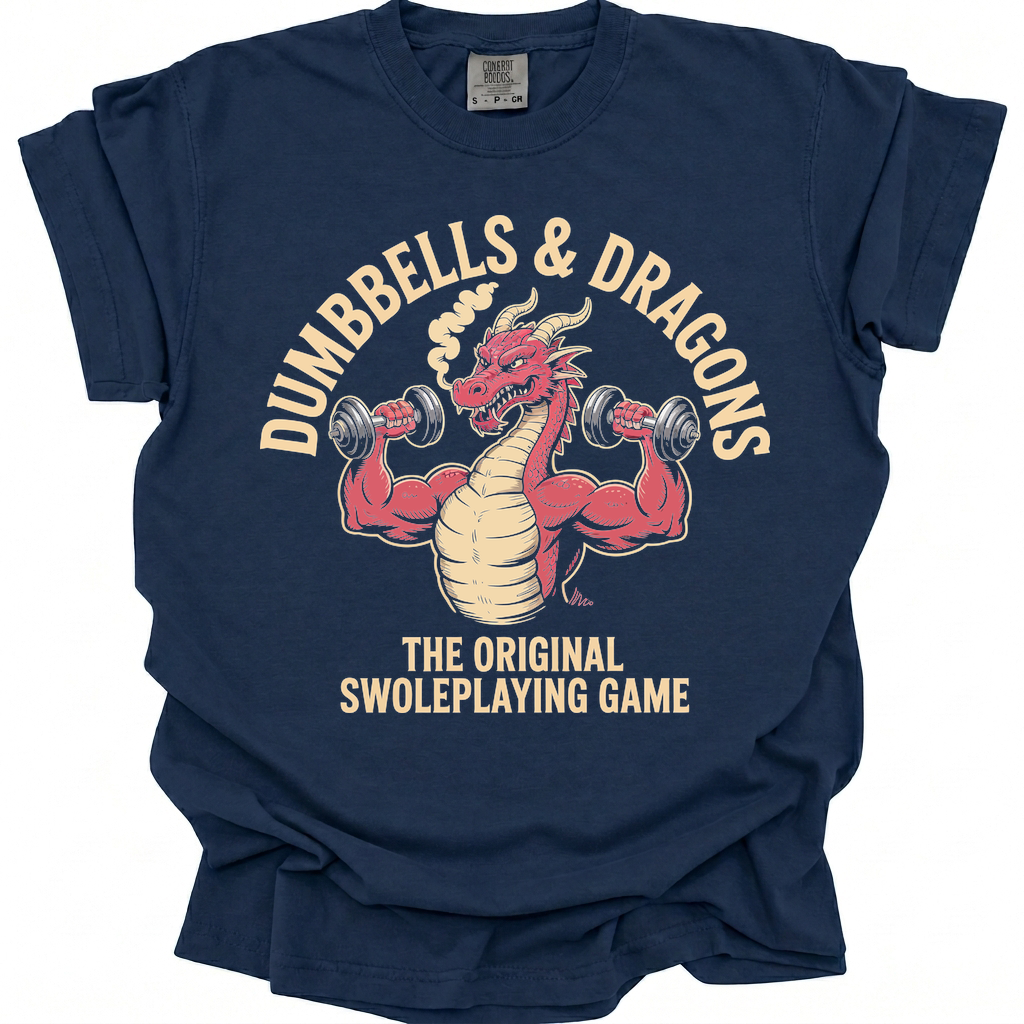 Dumbbells & Dragons T-Shirt - True Navy