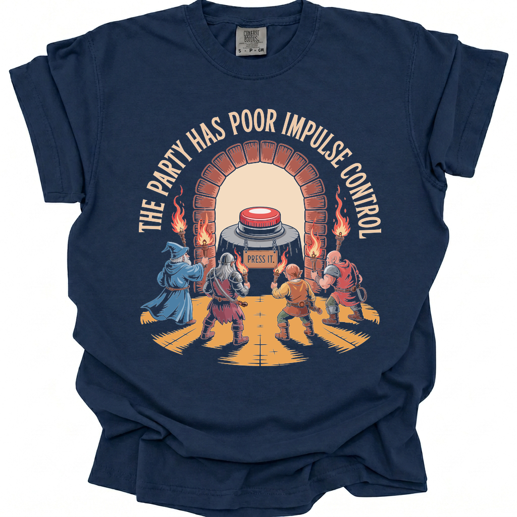 Forbidden Button Club T-Shirt - True Navy