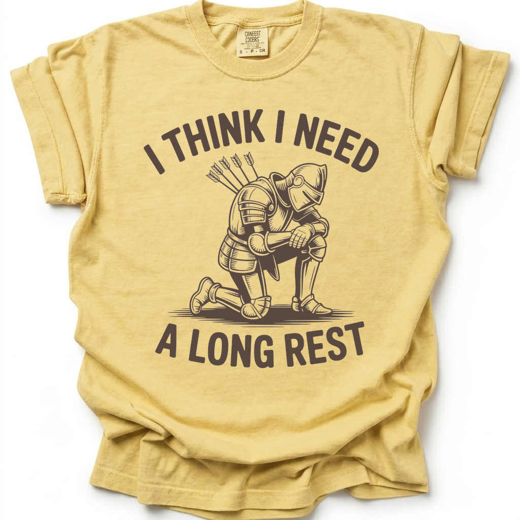 Long Rest Needed T-Shirt - Butter Yellow