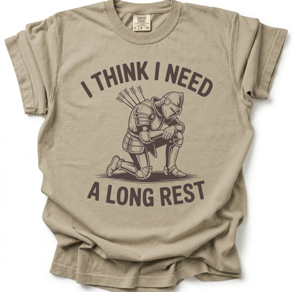 Long Rest Needed T-Shirt - Sand Stone