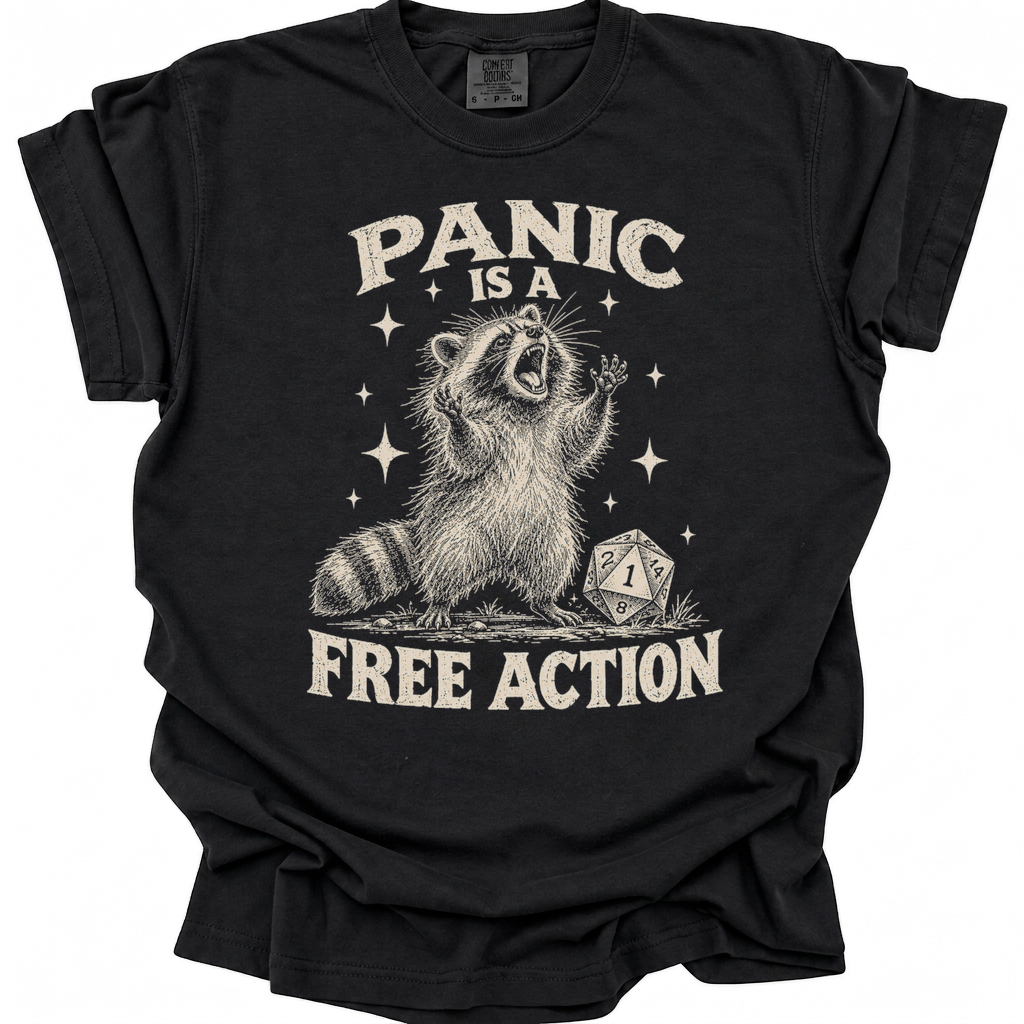 Panic Is Free Action T-Shirt - Black