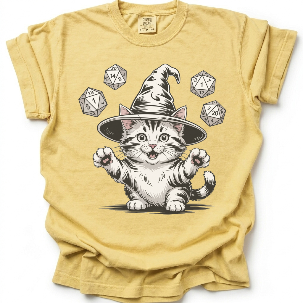 Purrfect Spellcaster T-Shirt - Butter Yellow