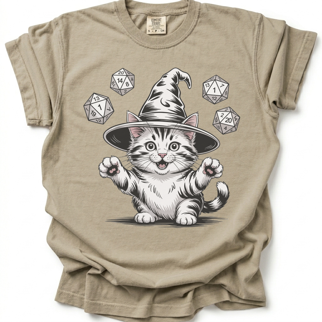 Purrfect Spellcaster T-Shirt - Sand Stone
