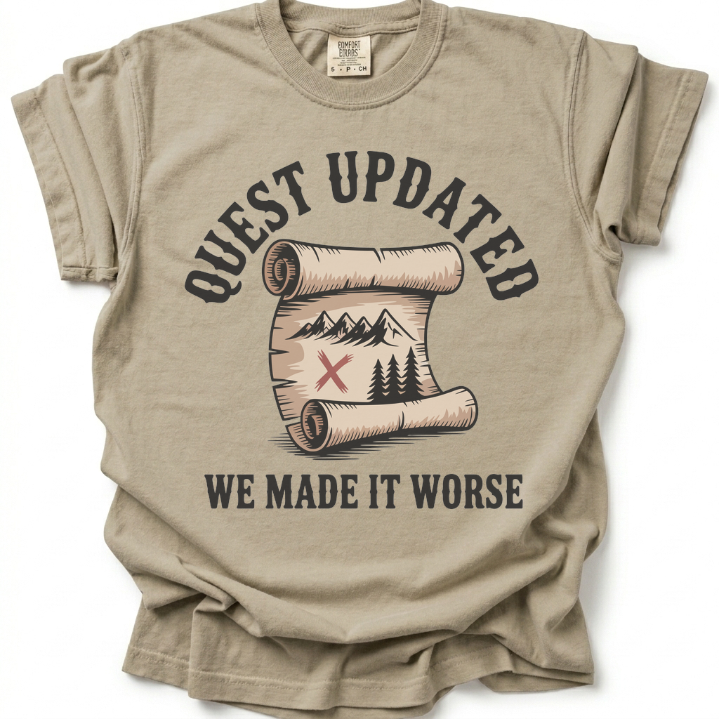 Quest Gone Wrong T-Shirt - Sand Stone