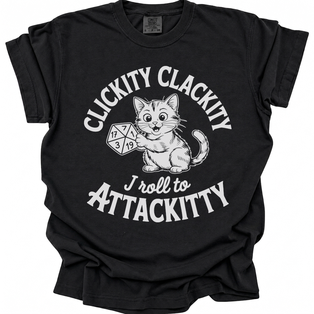 Roll to Attackitty T-Shirt - Black