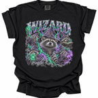 Wizard Racoon Fantasy T-Shirt - Black
