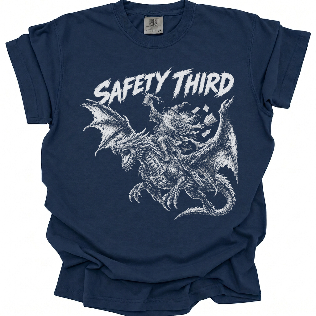 Wizard’s Wild Dragon Ride T-Shirt - True Navy