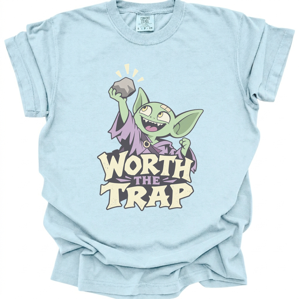 Worth the Trap T-Shirt - Chambray