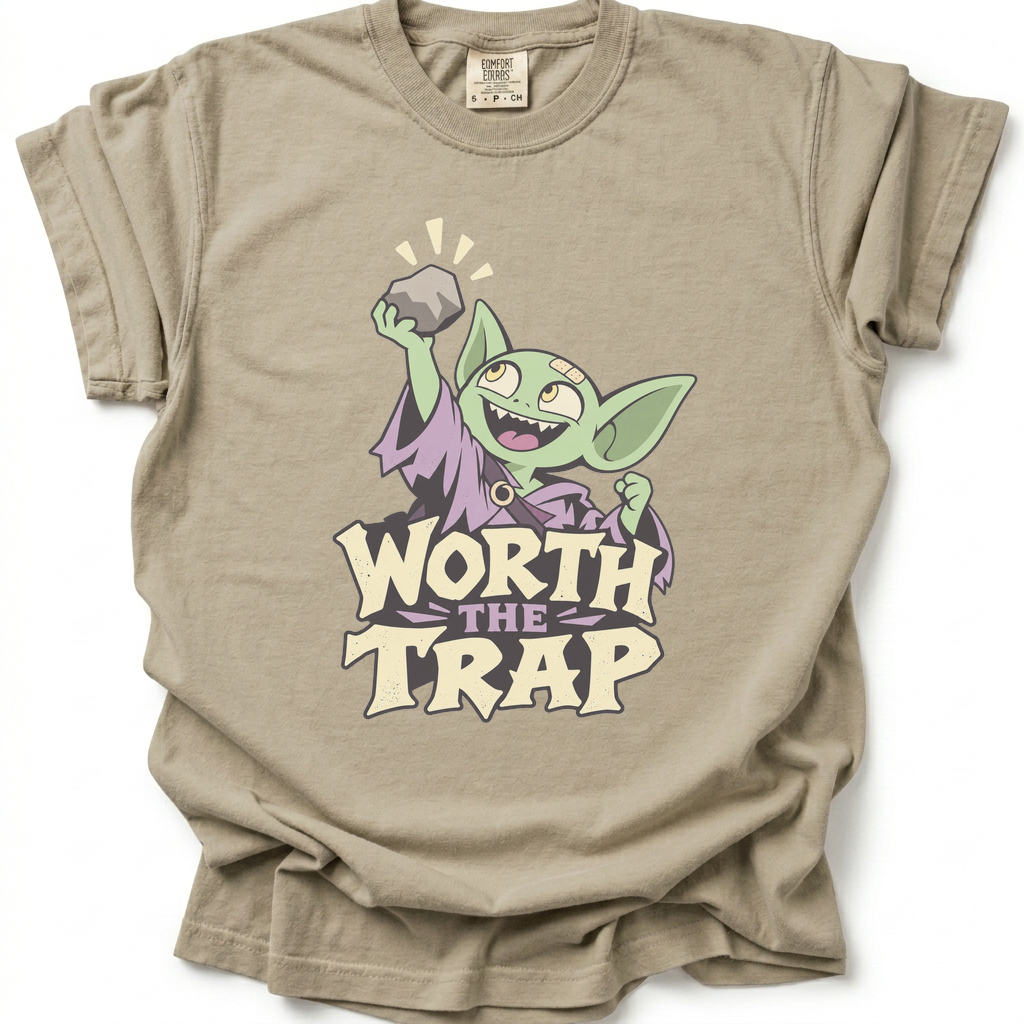 Worth the Trap T-Shirt - Sand Stone